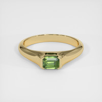 1.20 Ct. Green Sapphire Ring, 18K Yellow Gold 1