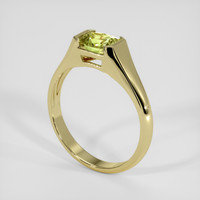 0.93 Ct. Greenish Yellow Sapphire Ring, 18K Yellow Gold 2