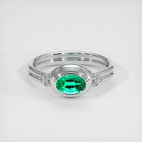 0.63 Ct. Emerald Ring, Platinum 950 1