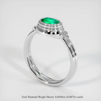 0.63 Ct. Emerald Ring, Platinum 950 2