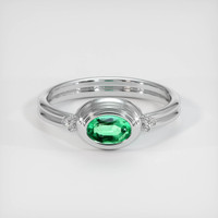 0.43 Ct. Emerald Ring, Platinum 950 1