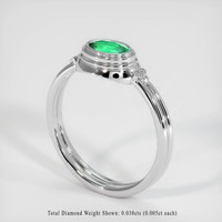 0.43 Ct. Emerald Ring, Platinum 950 2