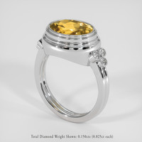4.59 Ct. Orangish Yellow Citrine Ring, Platinum 950 2