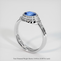 0.92 Ct. Blue Sapphire Ring, 10K White Gold 2