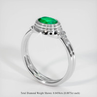 0.63 Ct. Emerald Ring, 18K White Gold 2