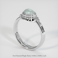 0.90 Ct. Green Sapphire Ring, 18K White Gold 2