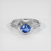 0.92 Ct. Sapphire Ring, 18K White Gold 1