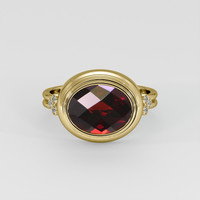 3.35 Ct. Red Garnet Ring, 14K Yellow Gold 1