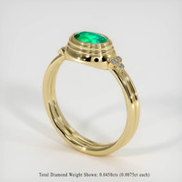 0.63 Ct. Emerald Ring, 18K Yellow Gold 2