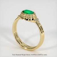 0.63 Ct. Emerald Ring, 18K Yellow Gold 2