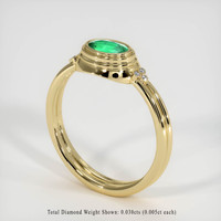 0.43 Ct. Emerald Ring, 18K Yellow Gold 2