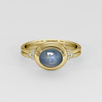 1.90 Ct. Grey Sapphire Ring, 18K Yellow Gold 1