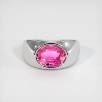 2.51 Ct. Pink Sapphire Ring, Platinum 950 1