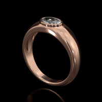 0.75 Ct. White Sapphire Ring, 14K Rose Gold 2