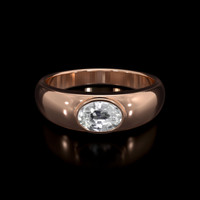 0.75 Ct. White Sapphire Ring, 18K Rose Gold 1