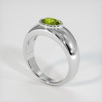 1.30 Ct. Green (Lime Green) Peridot Ring, 10K White Gold 2