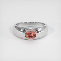 1.12 Ct. Padparadscha Sapphire Ring, 14K White Gold 1