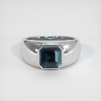 5.21 Ct. Bluish Green Sapphire Ring, 14K White Gold 1