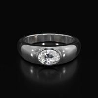 0.75 Ct. Sapphire Ring, 14K White Gold 1