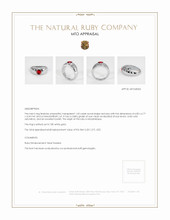 Men's Ruby Ring 1.40 Ct., 18K White Gold Appraisal