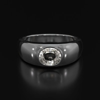 0.92 Ct. White Sapphire Ring, 18K White Gold 1