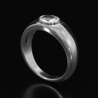 0.92 Ct. White Sapphire Ring, 18K White Gold 2