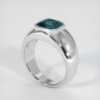 5.21 Ct. Bluish Green Sapphire Ring, 18K White Gold 2