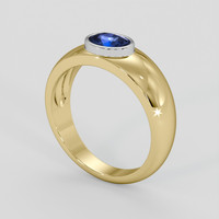 1.14 Ct. Blue Sapphire Ring, 14K White & Yellow 2