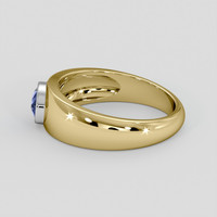 1.14 Ct. Blue Sapphire Ring, 14K White & Yellow 4