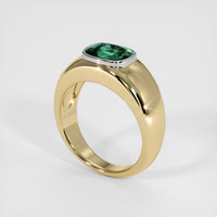 3.08 Ct. Bluish Green Sapphire Ring, 14K White & Yellow 2