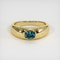 0.90 Ct. Bluish Green Sapphire Ring, 10K Yellow Gold 1
