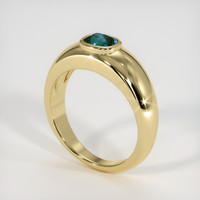 0.90 Ct. Bluish Green Sapphire Ring, 10K Yellow Gold 2
