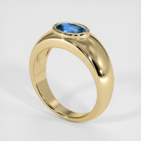 0.89 Ct. Sapphire Ring, 18K Yellow Gold 2