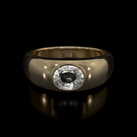 0.92 Ct. White Sapphire Ring, 18K Yellow Gold 1