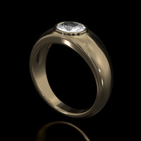 0.92 Ct. White Sapphire Ring, 18K Yellow Gold 2