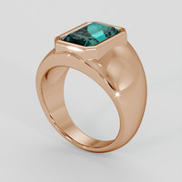 2.42 Ct. Greenish Blue Tourmaline Ring, 14K Rose Gold 2