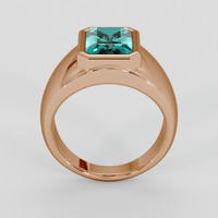 2.42 Ct. Greenish Blue Tourmaline Ring, 14K Rose Gold 3