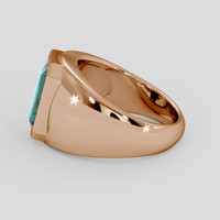 2.42 Ct. Greenish Blue Tourmaline Ring, 14K Rose Gold 4