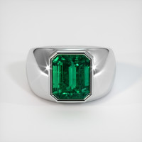 4.25 Ct. Emerald Ring, 18K White Gold 1