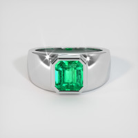 3.92 Ct. Emerald Ring, 18K White Gold 1