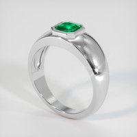 1.00 Ct. Emerald Ring, 18K White Gold 2
