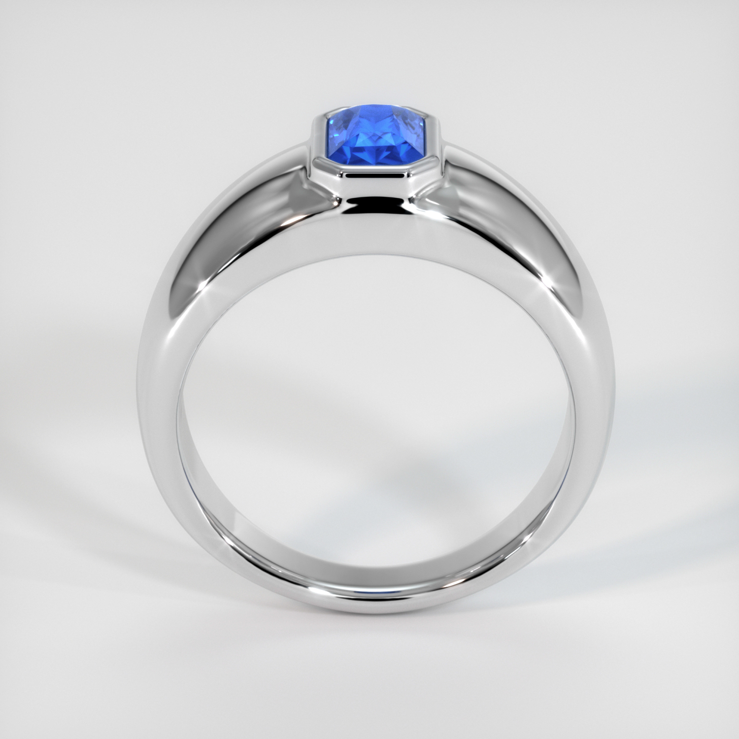 Blue Men's Sapphire Ring 0.69 Ct. 18K White Gold | The