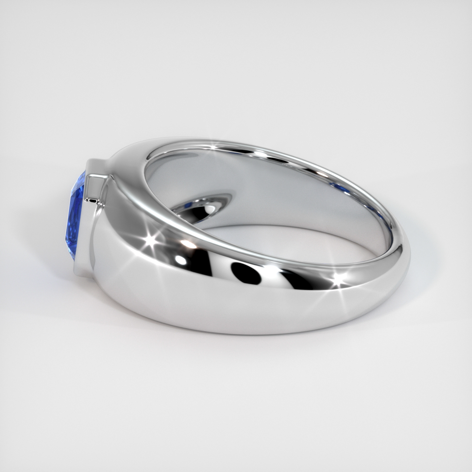Men's Sapphire Ring 0.69 Ct. 18K White Gold | The Natural