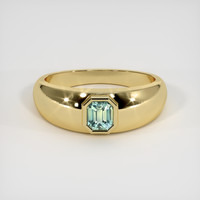 0.70 Ct. Bluish Green Sapphire Ring, 14K Yellow Gold 1