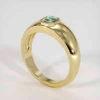 0.70 Ct. Bluish Green Sapphire Ring, 18K Yellow Gold 2