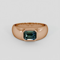 2.52 Ct. Greenish Blue Sapphire Ring, 14K Rose Gold 1