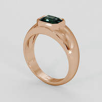 2.52 Ct. Greenish Blue Sapphire Ring, 14K Rose Gold 2