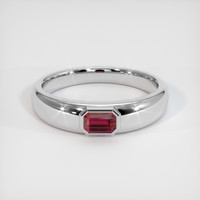 0.71 Ct. Ruby Ring, 14K White Gold 1