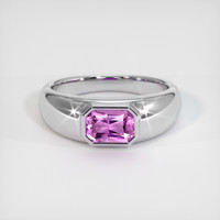 0.84 Ct. Purple Sapphire Ring, 14K White Gold 1