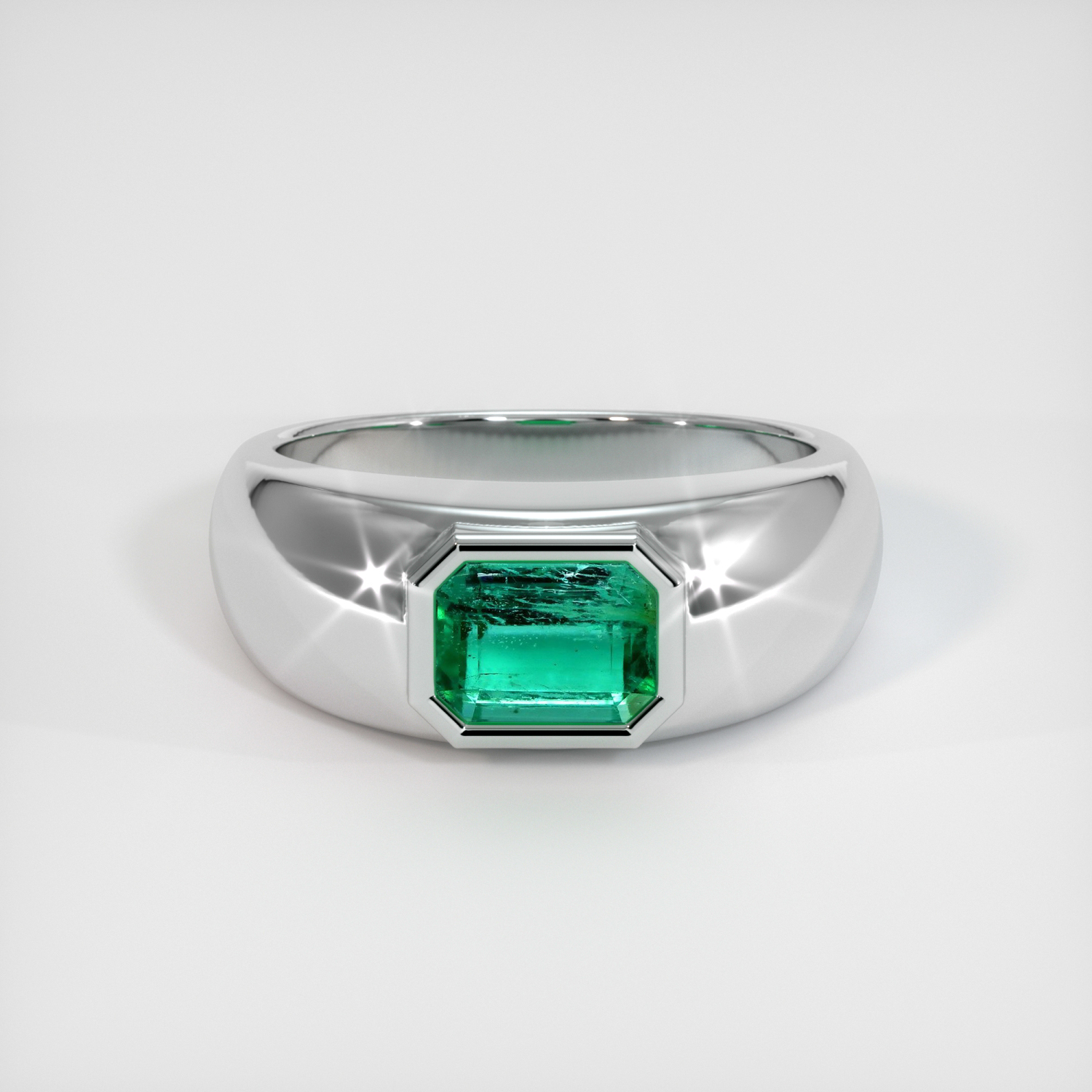 Men's May Birthstone Ring, Emerald Rings for Men, 2.90 ct.